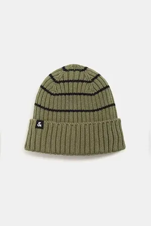 JACK & JONES Olive Green Knitted Beanie