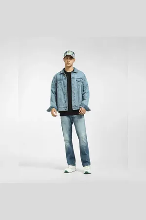 JACK & JONES Blue Mid Rise Clark Regular Jeans
