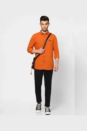 JACK & JONES Orange Full Sleeves Shirt