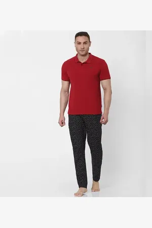 JACK & JONES Red Polo Neck T-shirt