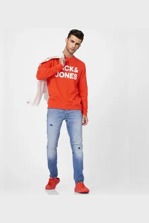 JACK & JONES Red Logo Print Sweatshirt