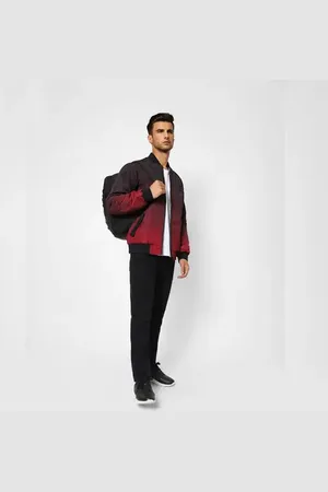 JACK & JONES Red Ombre Zip-Up Casual Jacket