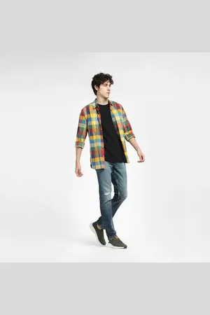 JACK & JONES Dark Blue Low Rise Washed Glenn Slim Fit Jeans