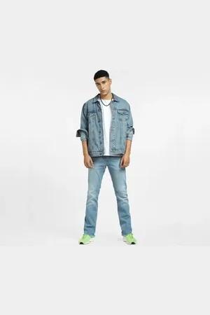 JACK & JONES Light Blue Low Rise Washed Glenn Slim Jeans