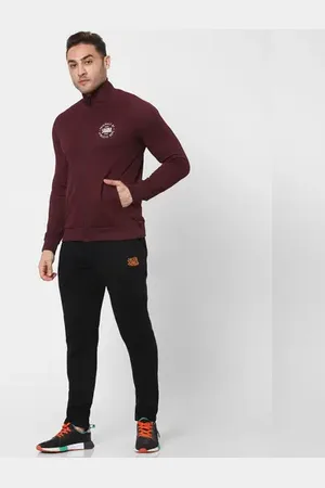JACK & JONES Maroon Turtleneck Zip Up Sweatshirt