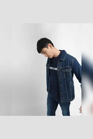 JACK & JONES Navy Blue Logo Print Sweatshirt