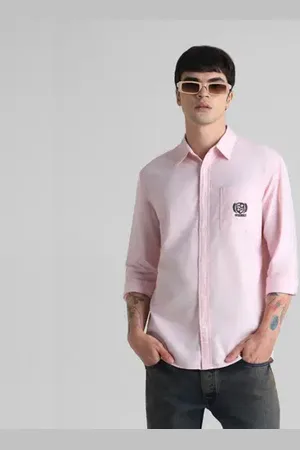 JACK & JONES Pink Embroidered Patch Shirt