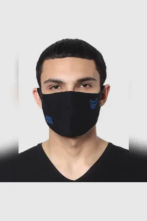 JACK & JONES PACK OF 3 BLACK LOGO PRINT SEAMLESS 2 PLY MASK