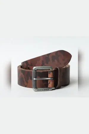 JACK & JONES Brown Camo Leather Belt