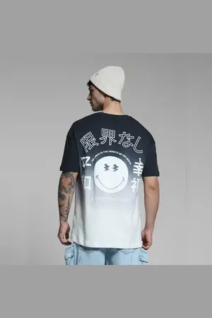 JACK & JONES SmileyWorld Black Ombre Boxy Fit T-shirt