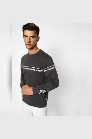 JACK & JONES Black Logo Print Sweatshirt