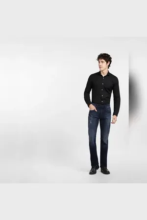 JACK & JONES Black Dobby Full Sleeves Shirt