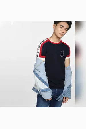 JACK & JONES Blue Printed Knitted T-shirt
