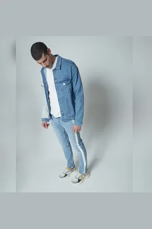 JACK & JONES Light Blue Low Rise Ben Skinny Jeans