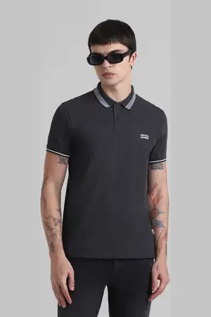 JACK & JONES Black Contrast Tipping Polo T-shirt