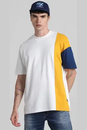 JACK & JONES White Colourblocked Oversized T-shirt