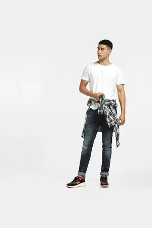 JACK & JONES Dark Blue Low Rise Distressed Skinny Jeans