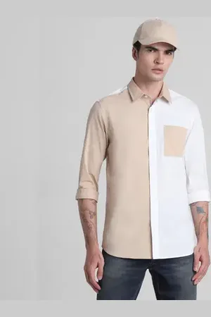JACK & JONES Brown Colourblocked Full Sleeves Shirt