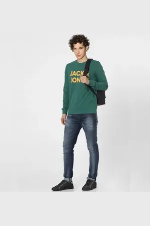 JACK & JONES Green Logo Print Sweatshirt