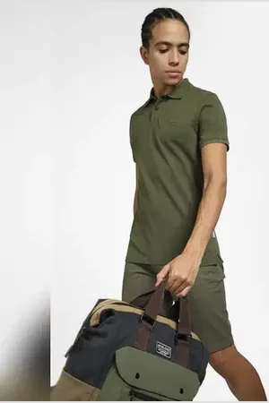 JACK & JONES Green Logo Print Polo Neck T-shirt