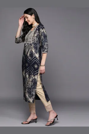 Buy NUIndian Green Bel Printed Square Neck Sleeveless Cotton Long Kurta for  Women Online at Fabindia