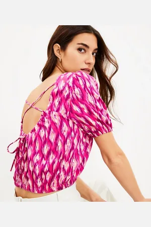 Criss Cross Jersey Crop Top in Pink - Coperni