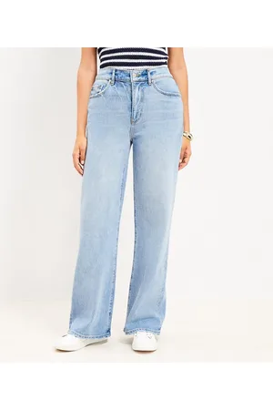 Light Blue Ripped Zoey Wide-Leg Jeans