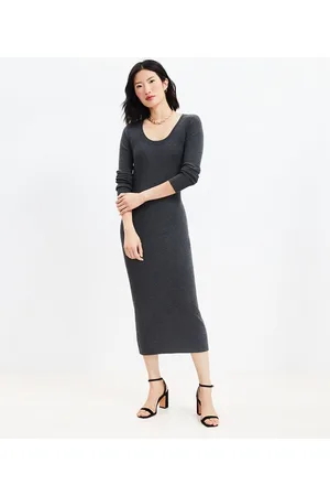 Self-Portrait Grey Marl Jersey Midi Dress