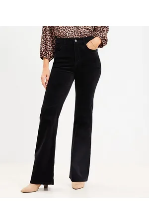 Straight black tailored velvet high-waisted pants