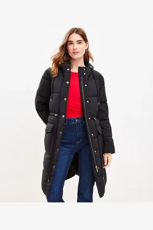 Petite Mink Hooded Long Belted Puffer Jacket | New Look