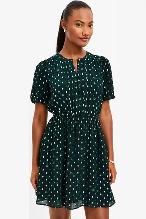 Green Flared Sleeves Mini Dress