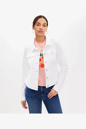 Buy GAP Women White Cotton Stretch Solid Denim Jacket - NNNOW.com