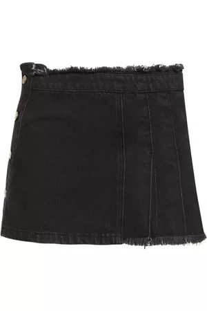 Buy Women Black Denim Front Slit Pencil Skirt Online at Sassafras