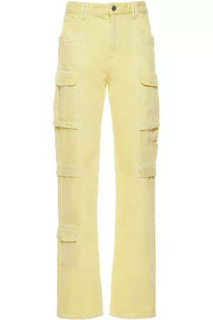 Lemon Yellow Wide Leg Cargo Trousers  PrettyLittleThing