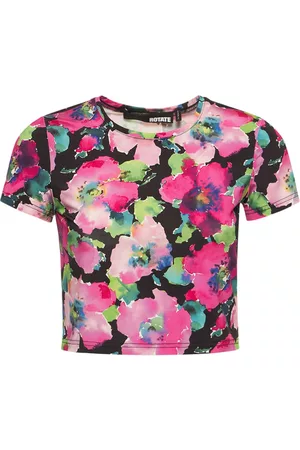 ROTATE Printed Stretch Viscose Crop Top
