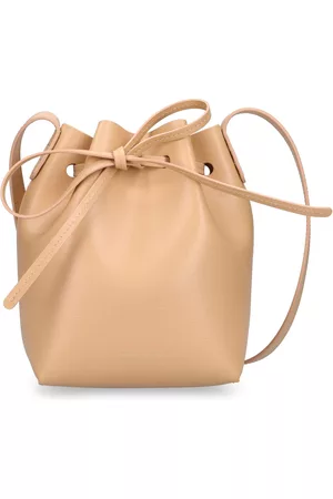 MANSUR GAVRIEL Mini Saffiano Leather Bucket Bag - Beige
