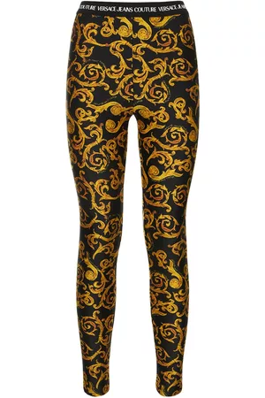 Buy Versace Wo Printed Wideleg Silk Trousers  Mauvelous Citron At 70 Off   Editorialist