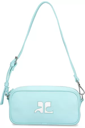 Courrges Loop Baguette Leather Bag In Light Blue