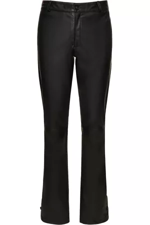 FLANEUR HOMME Men Leather Trousers - Vegan Leather Flared Pants
