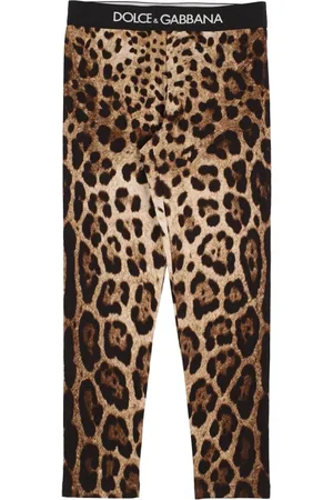 Dolce & Gabbana All Over Print Cotton Leggings W/logo