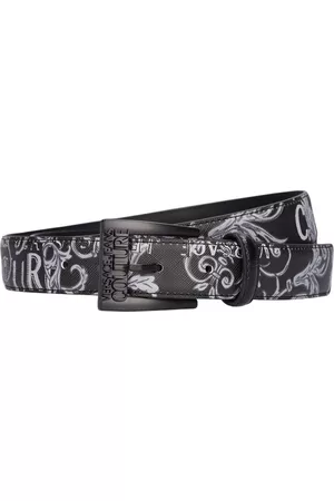 Versace Kids' Bear Baroque Print Nylon Belt Bag In Black,gold