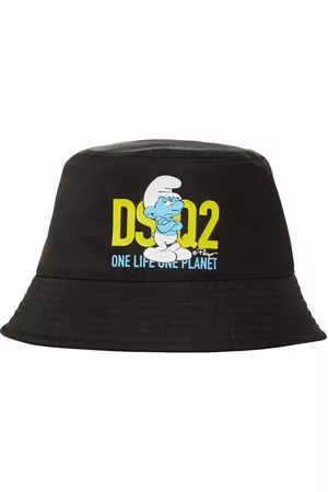 Dsquared2 D2 Monogram Cotton Bucket Hat In Yellow