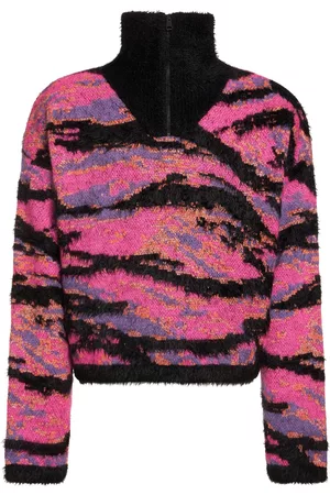 Casablanca Jacquard Monogram Knit Sweater in Multicolor Mohair