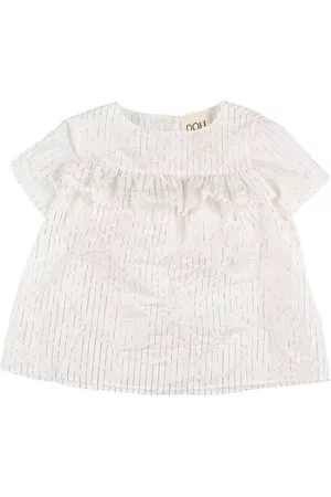 DOUUOD KIDS Girls Shirts - Lurex Stripe Cotton Blend Blouse
