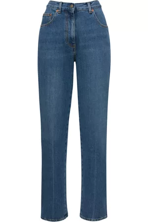 Jumbo GG denim-jacquard high-rise straight-leg jeans