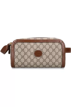 Gucci GG Supreme Toiletry Case - Brown Toiletry Bags, Bags - GUC90389