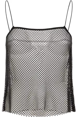 WeWoreWhat Women Crop Tops - Embellished Mesh Crop Top