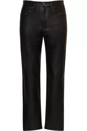Ami Men Leather Trousers - Straight Fit Leather Pants