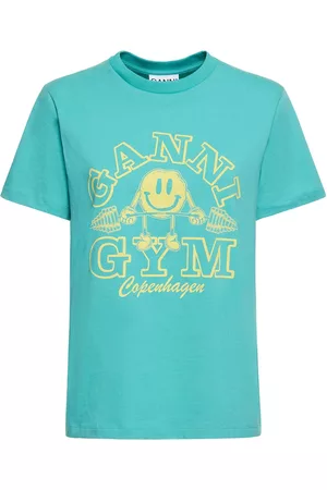 Ganni Women Sports T-shirts - Gym Printed Cotton Relaxed T-shirt