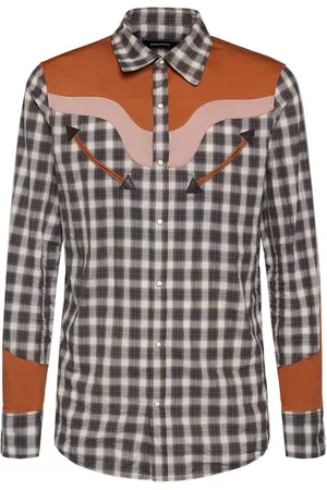Dsquared2 Men Check Shirts - Western Checked Cotton Shirt